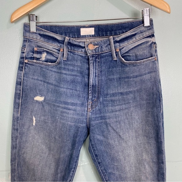 MOTHER The Stunner Ankle Step Fray‎ Helter Skelter Sz 27 Blue Lightning Bolt - Picture 3 of 9